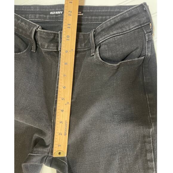 Old Navy High Rise Straight Jeans Denim Black Size Womens 10 - Picture 7 of 9